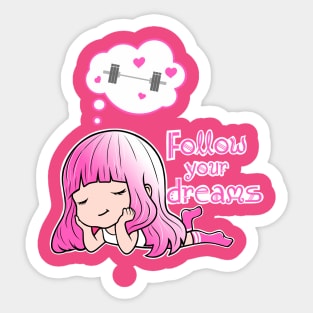 Cute Fitness girl quote Sticker